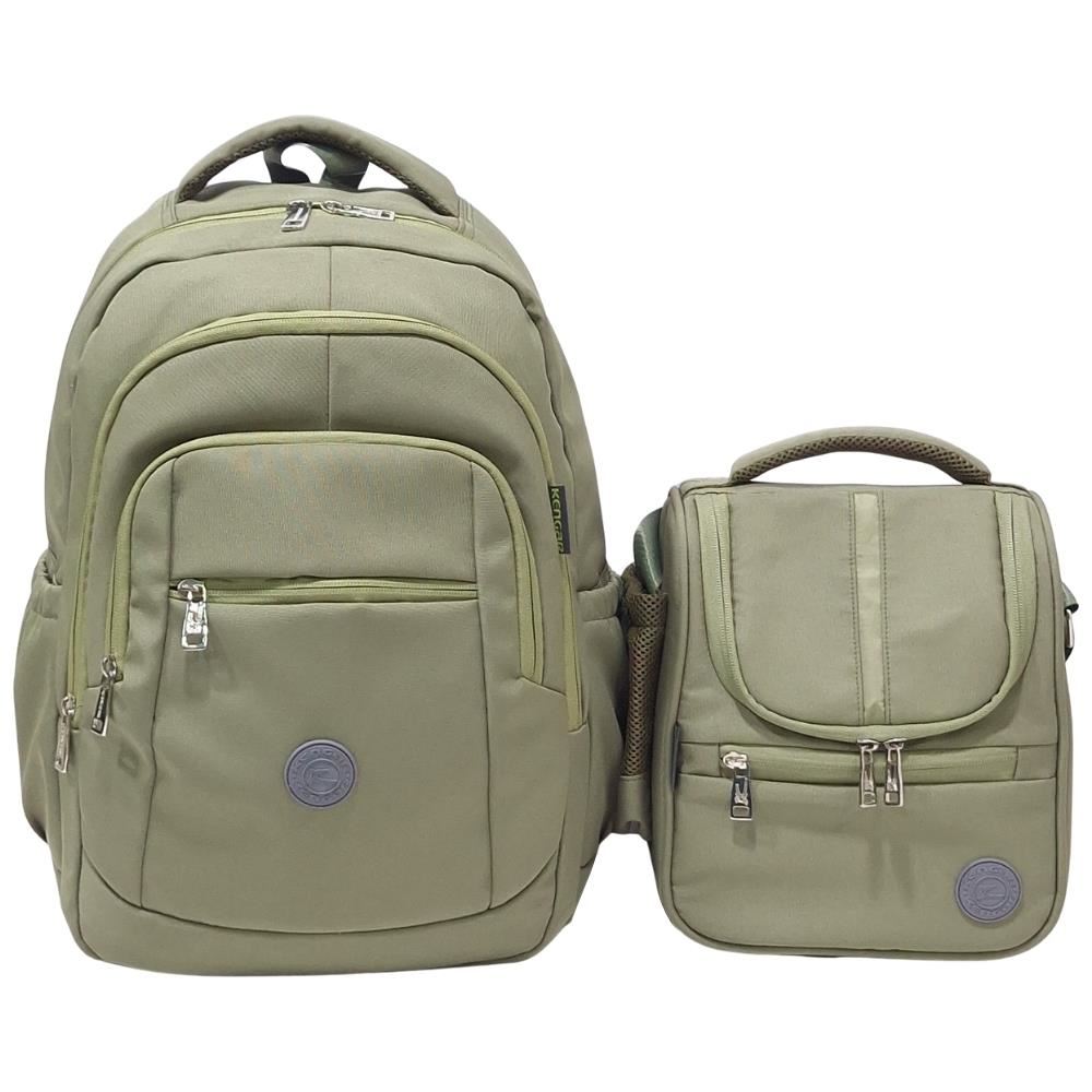 KIT ESCOLAR MOCHILA PIERO + LONCHERA PRADO VERDE OLIVO
